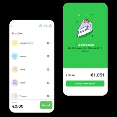 Produkt von Taxfix, einem Steuererklärungs-App-Startup in Berlin.