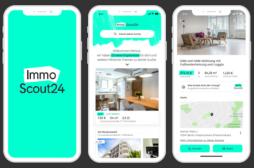 App of Immo Scout 24, Germany’s largest online real estate platform ©Immo Scout 24