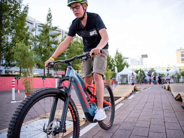 A test-ride area for new bicycle models set up in the outdoor space of the IAA Mobility venue. Photo=iaa.de